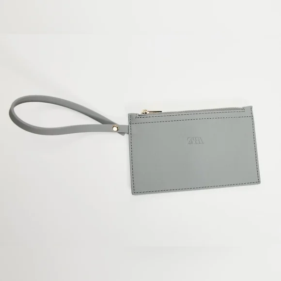 Zara Small Gray Skinny Wristlet Women's Coin Wallet - Picture 2 of 10